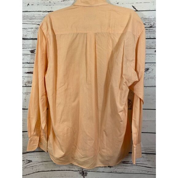 Men's Hartmarx Orange & White Gingham Button Down Shirt Size M - Picture 7 of 7